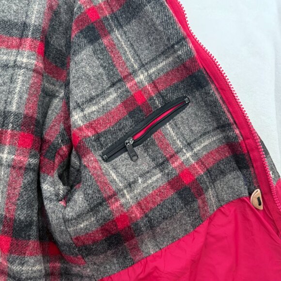 Vintage Woolrich Jacket Mens XL Red Full Zip Parka Chore Windbreaker Wool Line - Picture 9 of 11